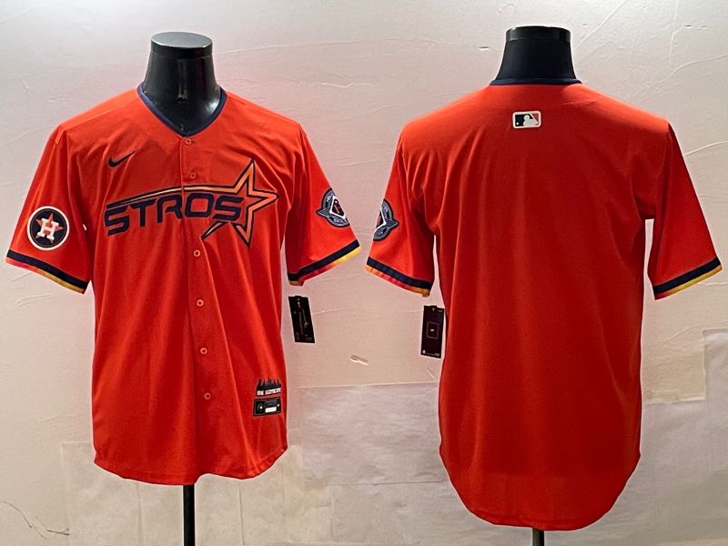 Men Houston Astros Blank Orange Three generations Joint Name 2025 Nike MLB Jersey style 18->houston astros->MLB Jersey